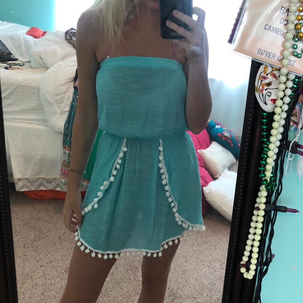 Blue Pom Pom coverup